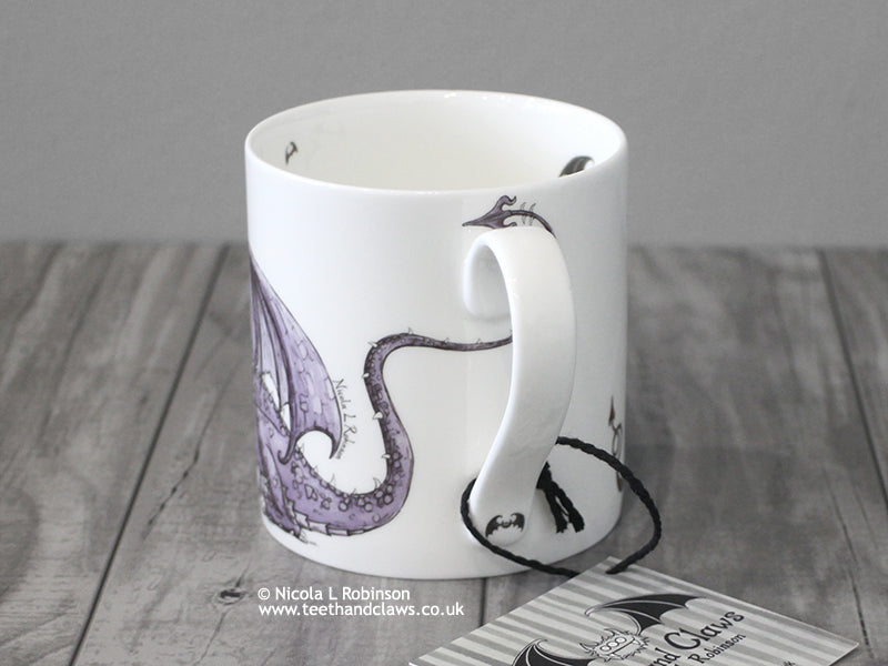 Dragon mug. English Fine Bone China Mother Dragon © Nicola L Robinson | Teeth and Claws
