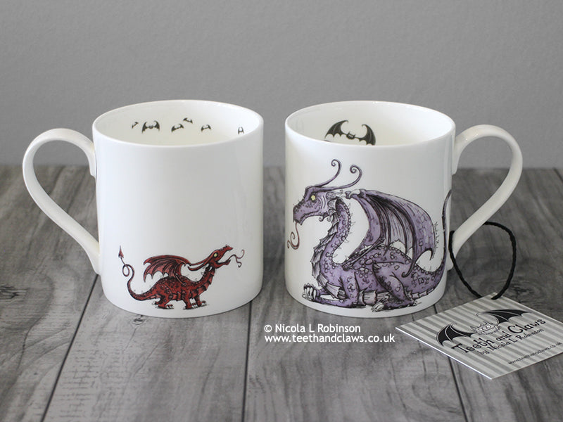 Dragon mug. English Fine Bone China Mother Dragon © Nicola L Robinson | Teeth and Claws