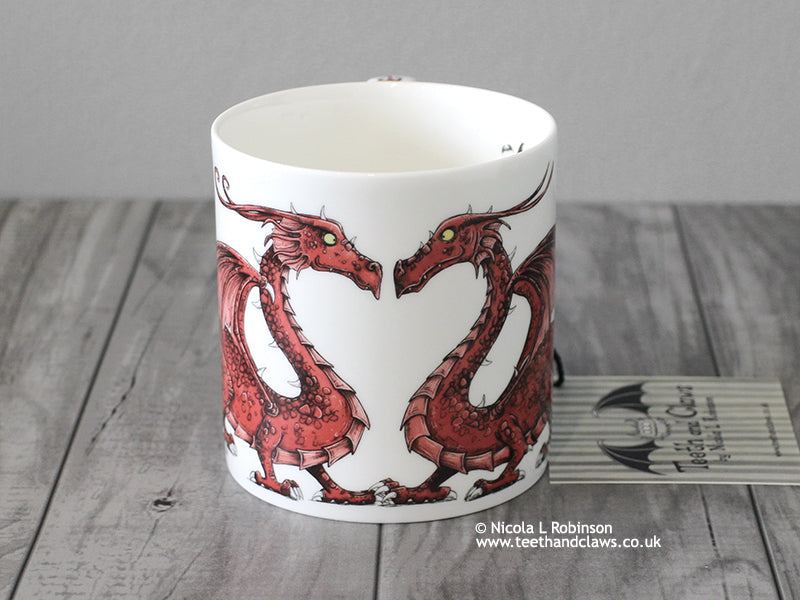 Welsh Dragon Mug - English Bone China Mug © Nicola L Robinson | Teeth and Claws