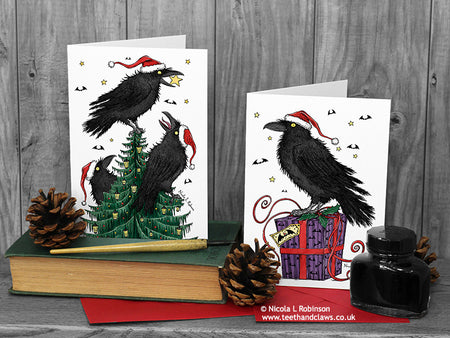 Crow and Raven Christmas Cards - Gothic Christmas © Nicola L Robinson | Teeth and Claws