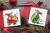 Dragon Christmas Cards - Square - Set of 6 © Nicola L Robinson | Teeth and Claws